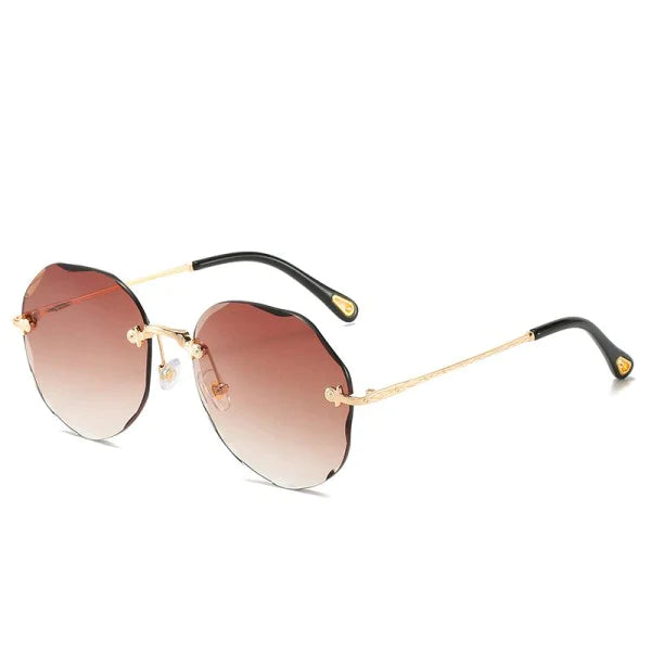 Girls Rimless Fashion Gradient Sunglasses - Light Coffee - Shop N Save