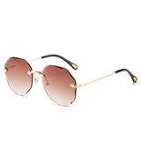 Girls Rimless Fashion Gradient Sunglasses - Light Coffee - Shop N Save