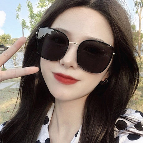 New Arrival Girls Big Frame Trendy Sunglasses - Black Gold - Shop N Save