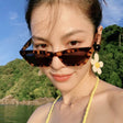 Vintage Cat Eye Metal Hinge Sunglasses - Leopard - Shop N Save