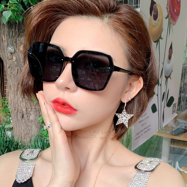 Girls Suqre Oversize Frame Wild Sunglasses - Black Pink - Shop N Save