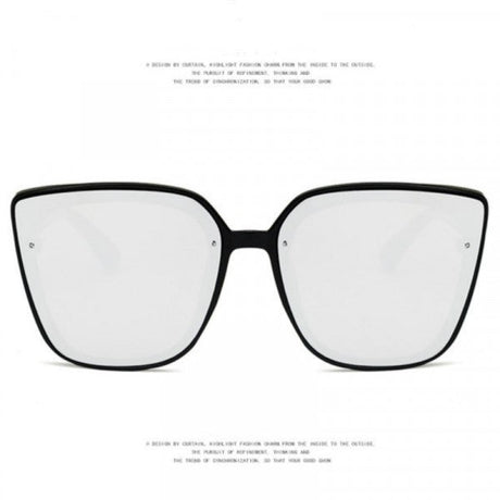 Unisex Oversize Frame Wild Sunglasses - Black Silver - Shop N Save