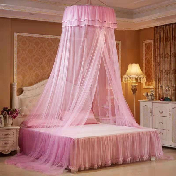 Romantic Hanging Round Mosquito Net For Bedroom - Light Pink