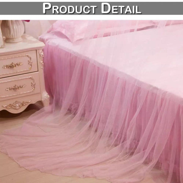 Romantic Hanging Round Mosquito Net For Bedroom - Light Pink