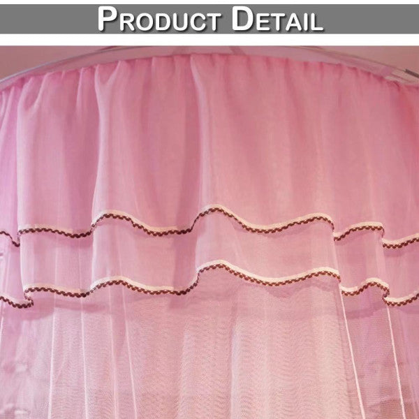 Romantic Hanging Round Mosquito Net For Bedroom - Light Pink