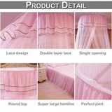 Romantic Hanging Round Mosquito Net For Bedroom - Light Pink