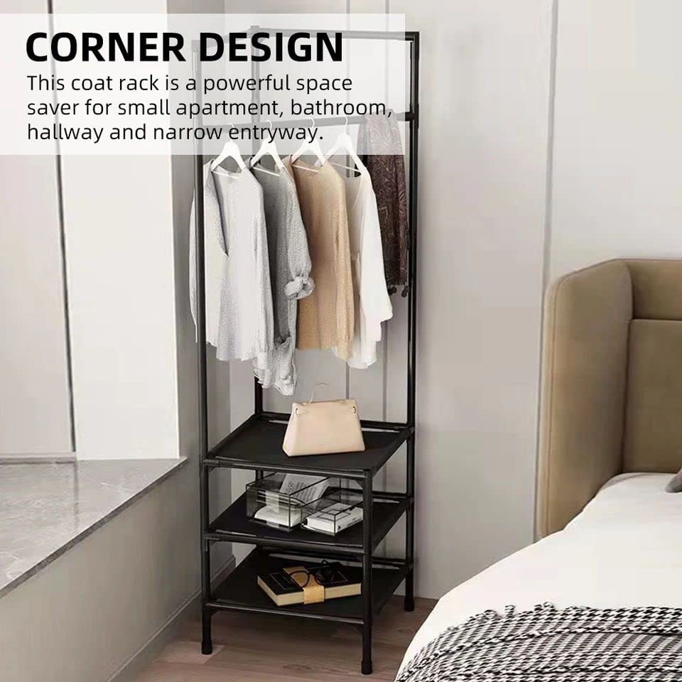 4 Tier Metal Wardrobe Hanging Corner Rack