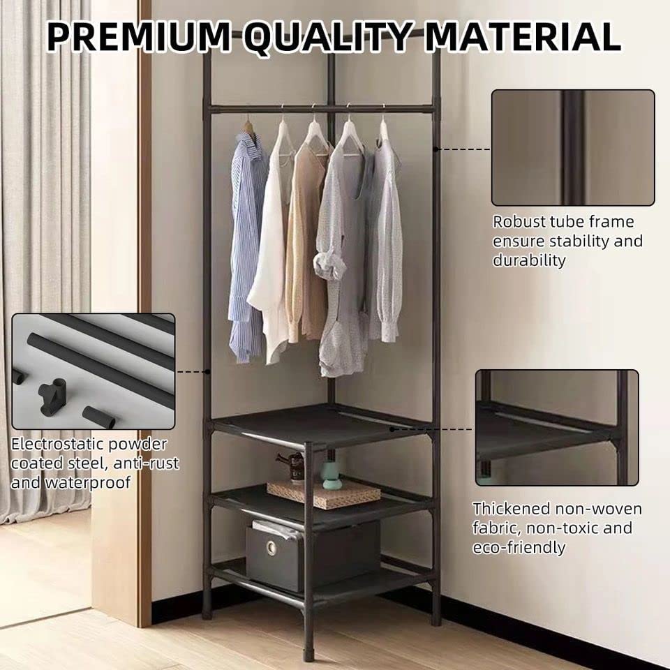 4 Tier Metal Wardrobe Hanging Corner Rack