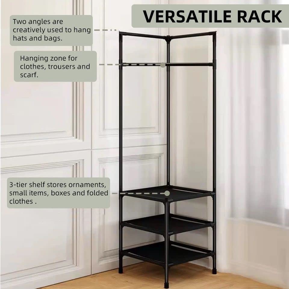 4 Tier Metal Wardrobe Hanging Corner Rack