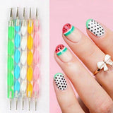 Double Headed Diamond Pen 5 Pieces Set Nail Tool - Multi Color - Shop N Save