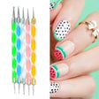 Double Headed Diamond Pen 5 Pieces Set Nail Tool - Multi Color - Shop N Save