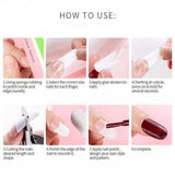 1 Box Of 100 Pcs Crystal Extension Nails - Transparent