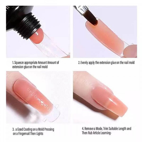 1 Box Of 100 Pcs Crystal Extension Nails - Transparent