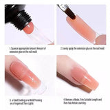 1 Box Of 100 Pcs Crystal Extension Nails - Transparent