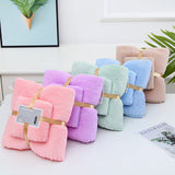 2 Pcs Package Coral Fleece Bath Towels - Light Pink