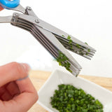 Stainless Steel Multifunction 5 Layers Vegetable Scissor - Blue