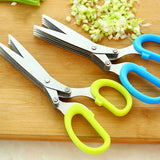 Stainless Steel Multifunction 5 Layers Vegetable Scissor - Blue