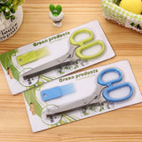 Stainless Steel Multifunction 5 Layers Vegetable Scissor - Blue