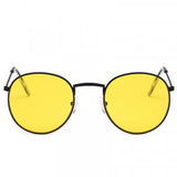 Retro Color Film Round Frame Sunglasses - Yellow