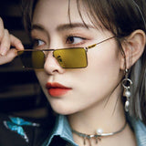 Metal Frame Square Small Sunglasses - Green - Shop N Save
