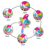 3 Pieces Paper Honeycomb Decoration Hanging Parrots
