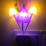 Mushroom Rabbit Automatic Light Sensor Night Light - White