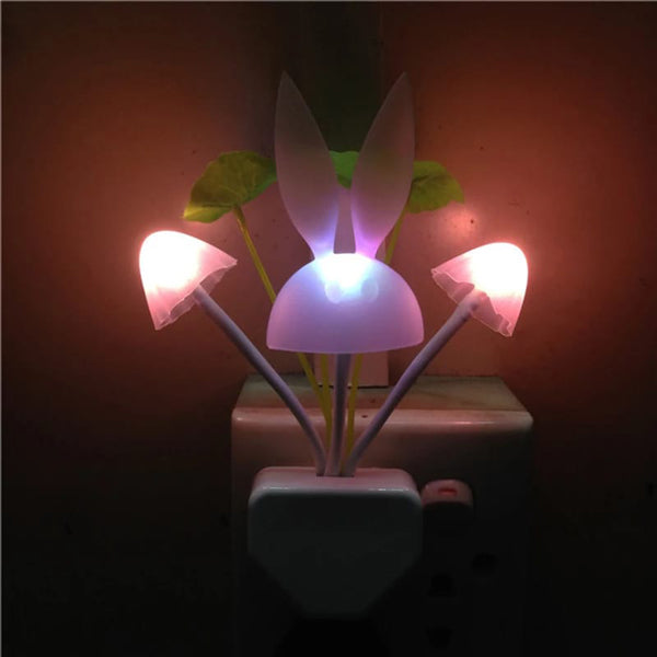Mushroom Rabbit Automatic Light Sensor Night Light - White