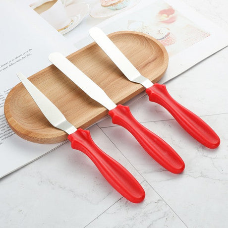 3 Pieces Cream Cake Decorating Spatula Set - Red - Shop N Save