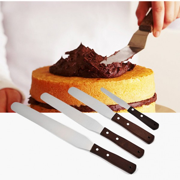 Stainless Steel Cake Trowel Cream Straight Spatula - Silver