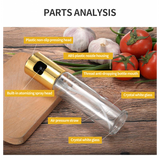 100Ml Glass Bottle Mister BBQ Oil Sprayer - Golden