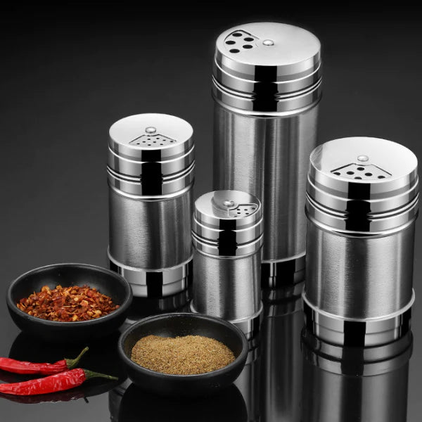 Spice Jars Empty Square Shaker Lids - Silver - Shop N Save