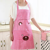Fashionable Bear Print Hanging Apron - Red - Much My