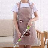 Fashionable Bear Print Hanging Apron - Brown - Much My
