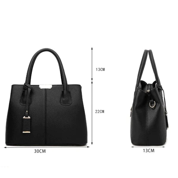 Large Capacity Solid Color Popular Handbag - Wine Red - Shop N Save