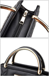Ladies Fashion Rhombus Large Capacity Handbag - Black - Shop N Save
