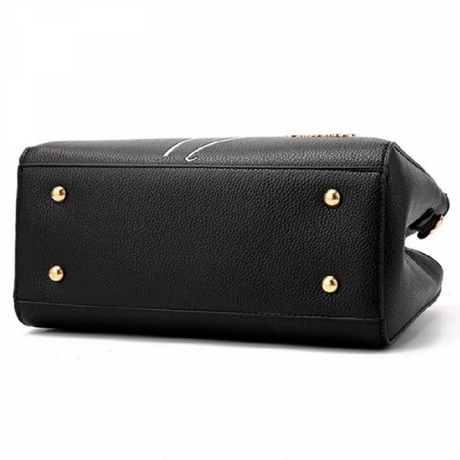 Ladies High Quality Flower Embroidered Handbag - Black - Shop N Save