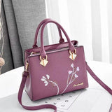 Ladies High Quality Flower Embroidered Handbag - Black - Shop N Save