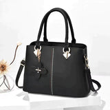 Ladies Floral Decoration Hight Fashion Handbag - Pink