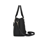Ladies Floral Decoration Hight Fashion Handbag - Black - Shop N Save