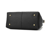 Litchi Textured Zip Closure Double Handle Women Handbag - Wine Red - Shop N Save