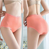 Women High Waist Cotton Underwear - Orange