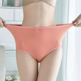 Women High Waist Cotton Underwear - Orange