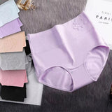 Soft Embossed Rose Cotton Ladies Underwear - Light Purple