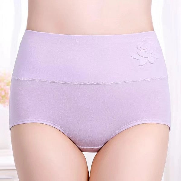 Soft Embossed Rose Cotton Ladies Underwear - Sky Blue