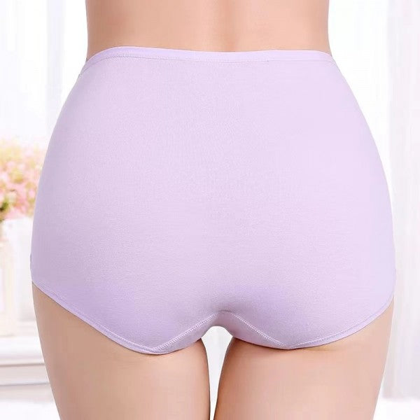 Soft Embossed Rose Cotton Ladies Underwear - Light Purple