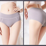 Cotton Mid Waist Fashion Ladies Panties - Gray