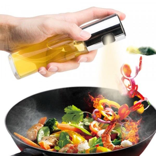 100Ml Glass Bottle Mister BBQ Oil Sprayer - Silver