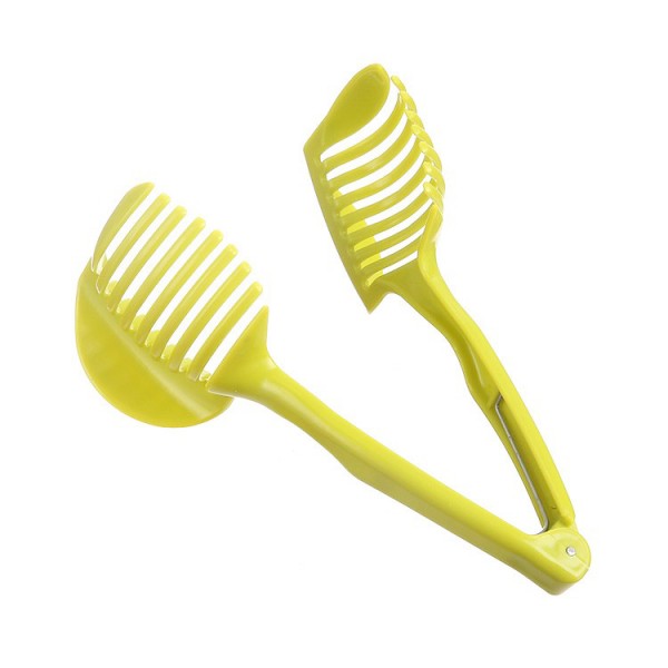 Handheld Fruit Vegetable Round Shape Slicing Holder - Green