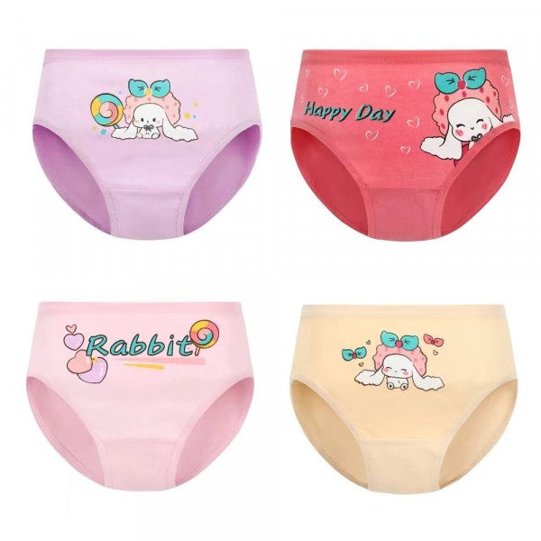 4 Pieces Children Cartoon Cute Underwear Panties - Multi Color