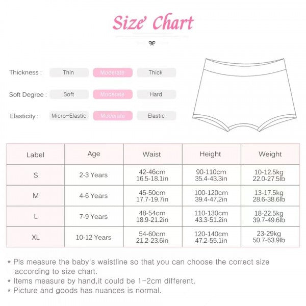 4 Pieces Children Cartoon Cute Underwear Panties - Multi Color